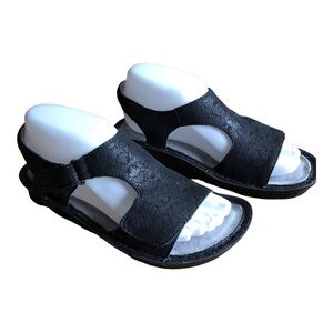 Alegria Viki Black Floral Slingback Sandal EU 37